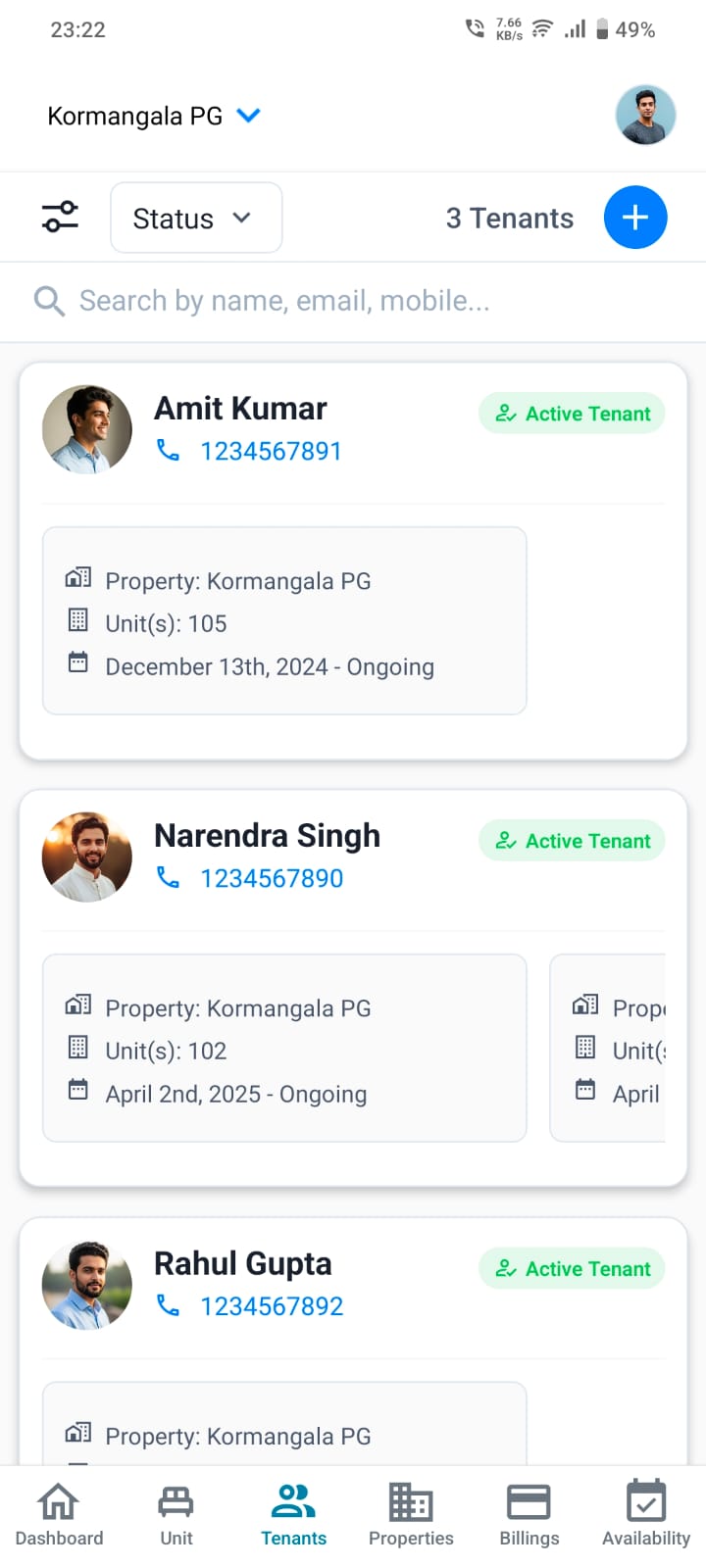 Homedwel Tenant Details